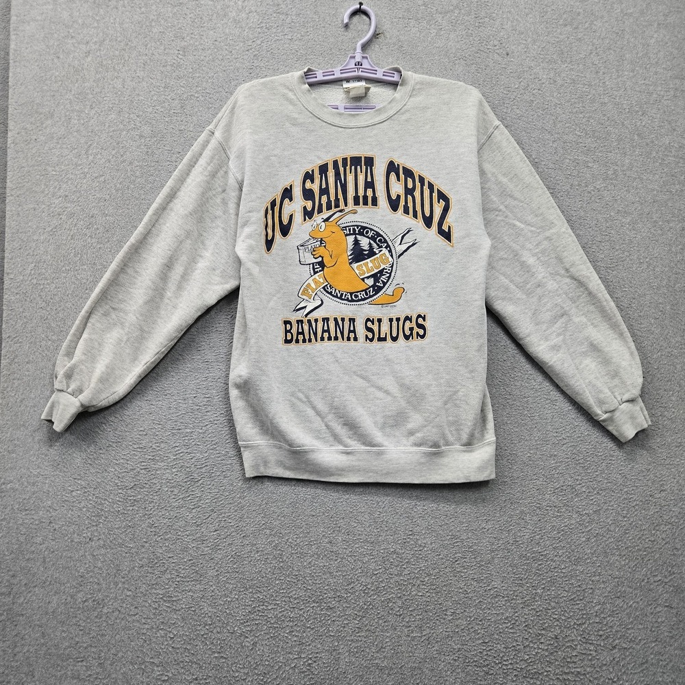 VINTAGE UC Santa Crus Banana Slugs 1997 Men Sweatshirt S Gray Lee Fleece